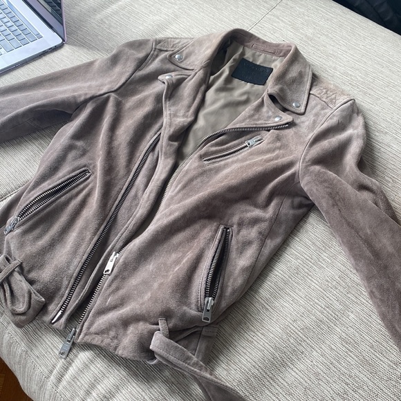 EPIC AllSaints Suede Leather Jacket - Picture 3 of 4